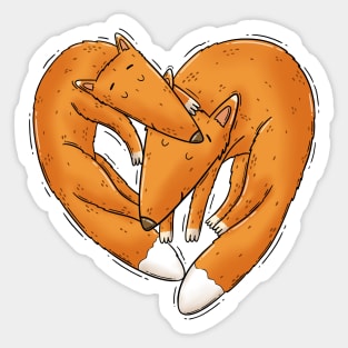 Sleepy Foxes Sticker